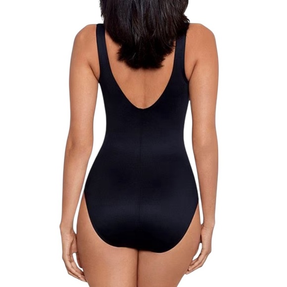 NWT Miraclesuit Slimming Rock Solid Avra One Piece Swimsuit Black Size 12 - Picture 9 of 13